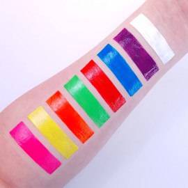 Neon Face Paint Stick by UV Glow - Genuine and original UV Glow product - glows brightly under UV Light! (Set of 8)