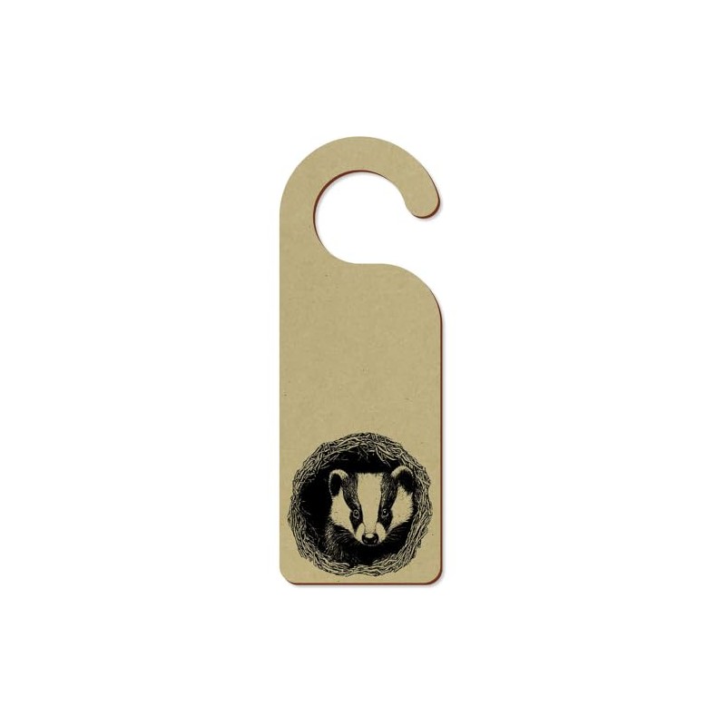 'Badger in a Den ' 200mm x 72mm Door Hanger/Sign