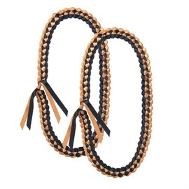 GHGMAO Graduation Lei, Graduation Leis 2025, Graduation Necklace for Class of 2025, 1Pc/2Pcs/6Pcs Braided Ribbon Lei for Graduation Accessories, Grads Parties Decorations (Black, Gold)