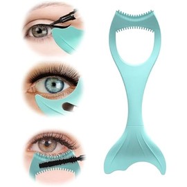 Eyeliner Stencils Pencil Silicone Reusable Clean Winged Liner Mascara Shield 3 in 1 Eyelashes Tools Mascara Shield Applicator Guard for Beginners Blue