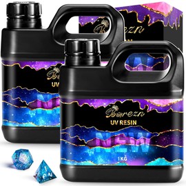 Bsrezn 2000g UV Resin Hard, High Hardness & Crystal Clear Premixed Resina UV for Jewelry Making (1000g x 2)