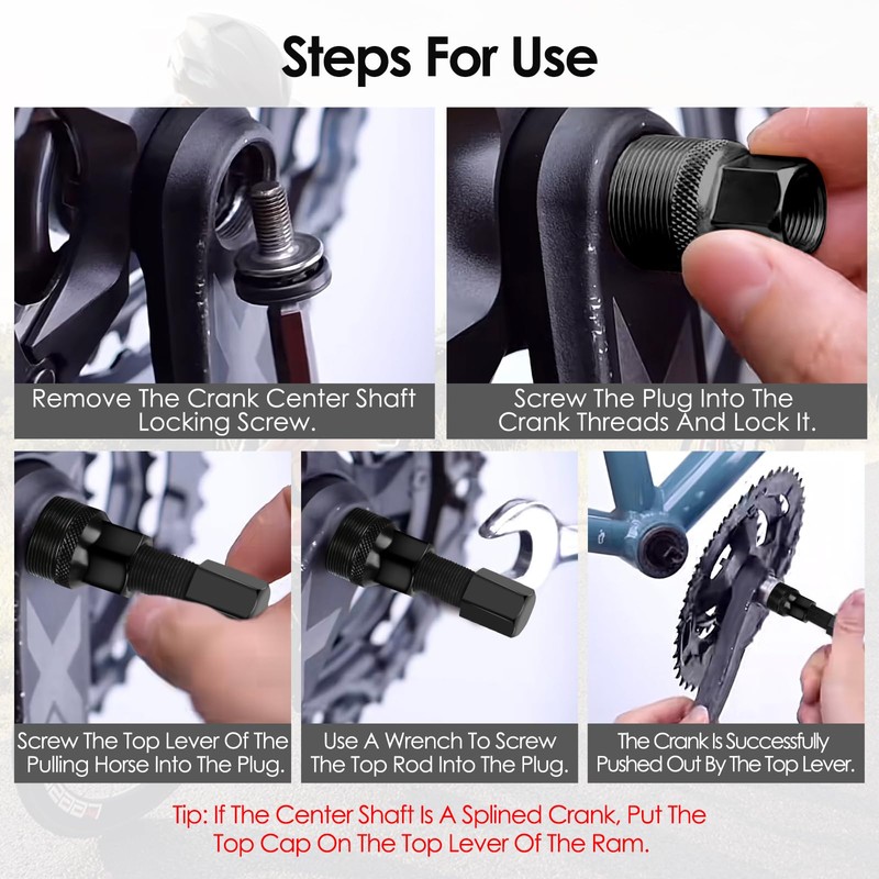 Pack of 3 Bicycle Crankset Puller, Pedal Puller, Crank Puller,