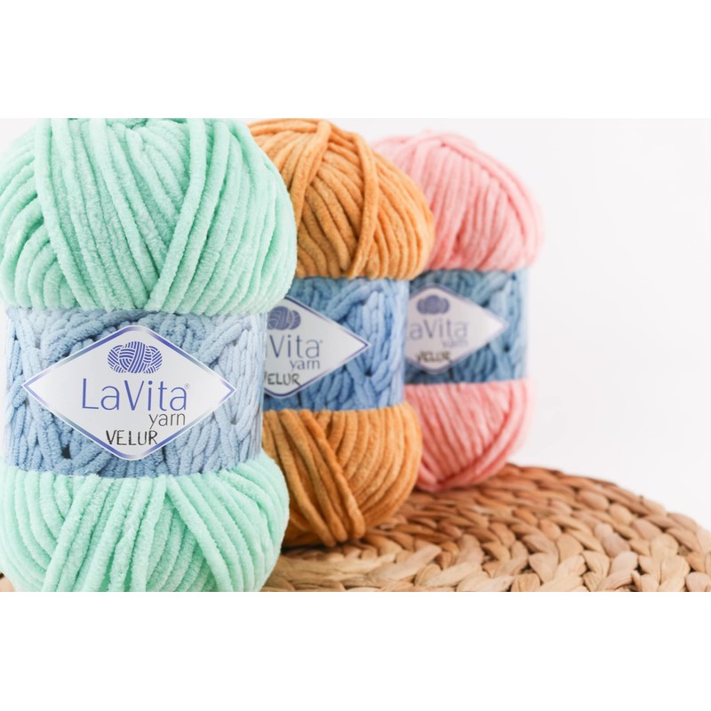 LaVita Yarn VELUR Hand Knitting Yarn, Wool 5-Pieces Pack, 100%