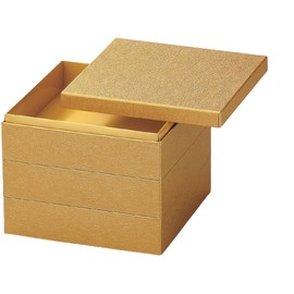 J-kitchens Excursion Bento Box, Made in Japan, 3-Tier, 7 Size, Japanese Paper, Kinyunryu, 8.7 x 8.7 x 6.9 inches (22.0 x 22.0 x 17.6 cm)