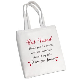 Friend Gifts,Friendship Birthday Thank You Graduation Inspirational Thoughtful Positive Women Day Creative Motivational Travel Practical Christmas Valentines Best Gifts for Women Canvas Tote Bag