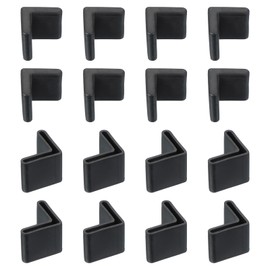 PATIKIL Leg Pads l Shape 1" x 1", 16pcs Furniture Leg Cover Protectors l Shaped Rubber Furniture Angle Iron Caps, Black