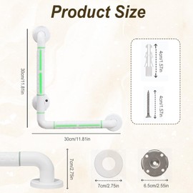 Haltegriffe für Senioren, 30 x 30cm Haltegriff Dusche Anti-Rutsch, Duschgriffe für Senioren Badewannengriffe aus Edelstahl, L-förm Griffstangen für das Bad