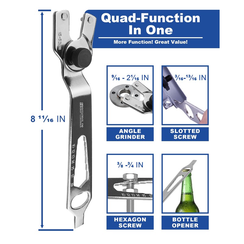 HIPULX 4-in-1 Angle Grinder Wrench | Multi-Function Pin Spanner |