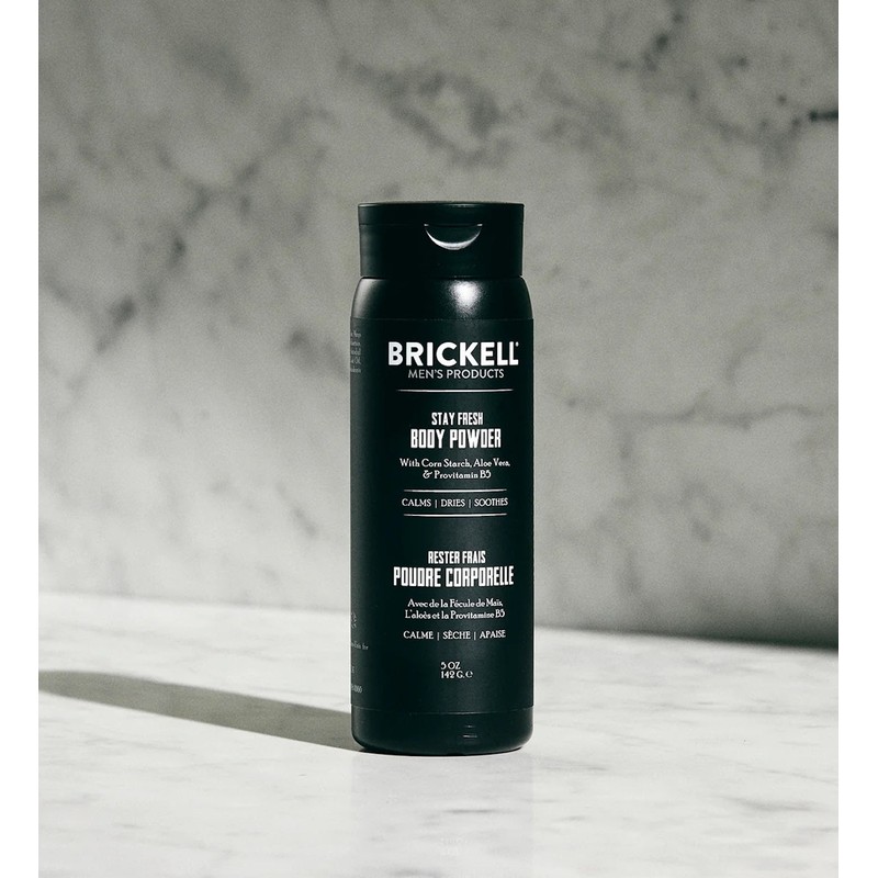 Brickell Stay Fresh Body Powder for Men 148ml - Scented