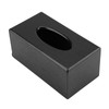 Akozon Bamboo Wood Rectangular Tissue Box - Matte Black (Black)