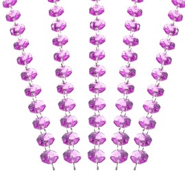 PATIKIL 14 mm Crystal Garland Strands, 98.4 Ft Acrylic Octagon Chandelier Bead Chains String for DIY Craft Wedding Party Home Decorative Jewelry Making, Purple