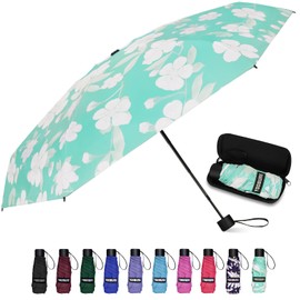 Yoobure Small Mini Umbrella with Case Light Compact Design Perfect for Travel Lightweight Portable Parasol Outdoor Sun&Rain Umbrellas