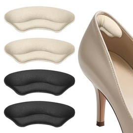 Ouzorp Heel Pads for Shoes-4 Pairs Heel Grips Inserts Cushion for Womens Men Shoes, Heel Pads Snugs for Shoe Too Big, Improved Shoe Fit and Comfort, Prevent Heel Slip and Blister -3.72" × 1.31"