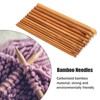 12Pcs Crochet Hook Cylindrical Carbonized Bamboo Needles Kit Sweater Knitting