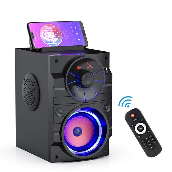 Portable Big Bluetooth Speakers with Light, Wireless with Subwoofer, FM
