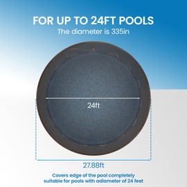 24FT Round Leaf Net Pool Cover for Above Ground Pools, Mesh Pool Cover for Catching Leaves and Debris, Durable Weather Resistant Net Cover with Grommets, Garden Sun Shade Netting (Only Cover)