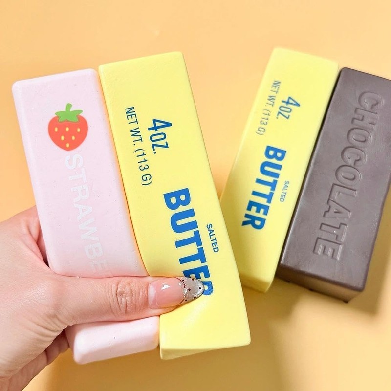 4 Pack Butter Squishy Toy, Super Soft Butter Shape Slow