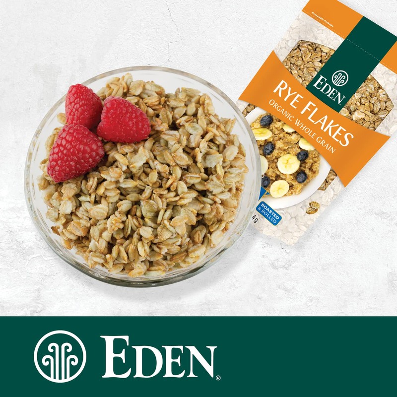 Eden Organic Rye Flakes, 16 oz, Toasted and Rolled, 100%