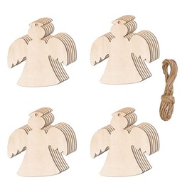 20 Pieces Wooden Baubles Wooden Christmas Decorations Natural Wood Slices Paintable Christmas Ornaments Pendant for DIY Crafts Christmas Tree Hanging Decorations