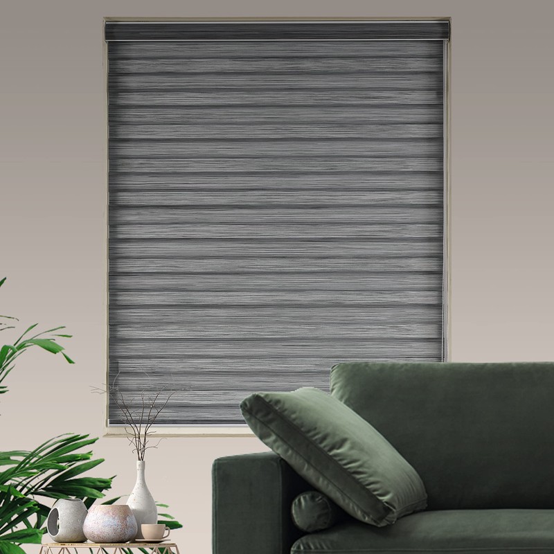 JIANGPIN TEXTILE Blinds for Windows, Dual Layer Zebra Thermal &
