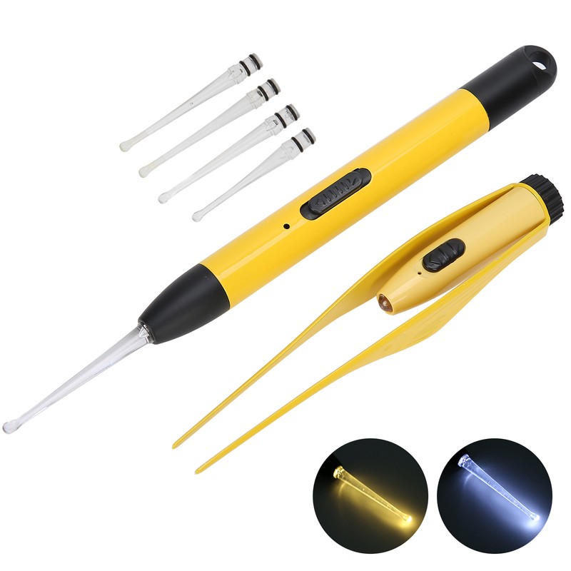 Rechargeable LED Luminous Earpick Ear Tweezers Portable Earwax Removal Cleaning