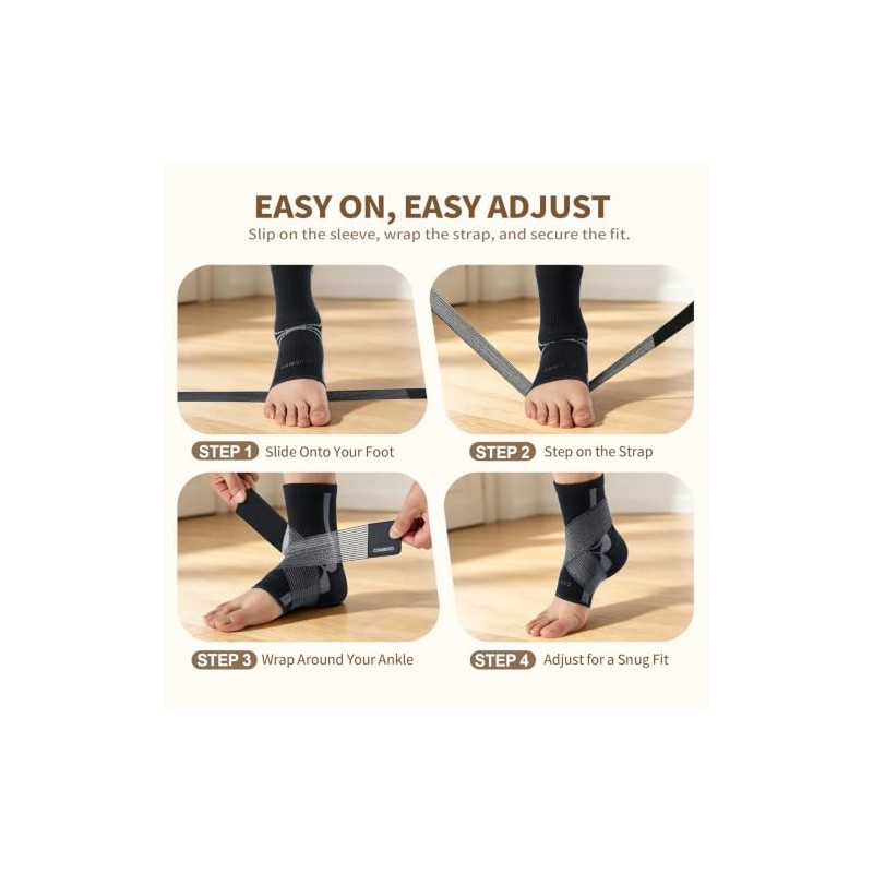 CAMBIVO 2 Pack Ankle Support Brace, Plantar Fasciitis Support