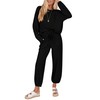 KIRUNDO Women's Fall 2 Piece Outfits Ribbed Knit Lounge Sets