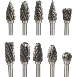 Carving Bits, Tungsten Carbide Burr Set, Double Cut Engraving Bits with 1/8 inch Shank, Rotary Tool Accessories for Woodworking, Drilling Metal, and Polishing
