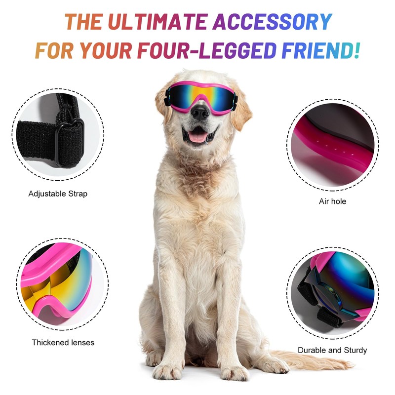 NVTED Dog Sunglasses Goggles, UV Wind Dust Fog Protection Pet