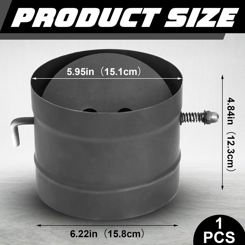 Gisafai 6 Inch Stove Pipe Damper Stainless Steel Air Insulated