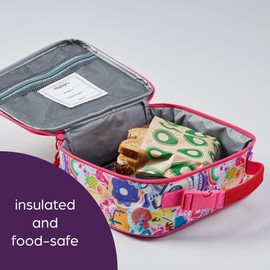 Highlights for Children Lunch Box for Kids, Reusable Insulated Lunch Boxes for Boys and Girls, Food-Safe Easy-Clean Lunch Bag for School (Rainbow Unicorn - Pink)