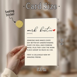 Abeletree Work Bestie Definition Gifts Cards, Work Bestie Gifts for Women Coworker Work Partner, Work Bestie Birthday Greeting Card, Friend Gifts for Work Bestie