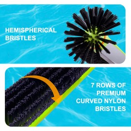 Sepetrel Pool Brush Head for Cleaning Walls,Heavy Duty Inground/Above Ground Swimming Pool Round Scrub Brushes with Premium Strong Bristle & Reinforced Aluminium Back