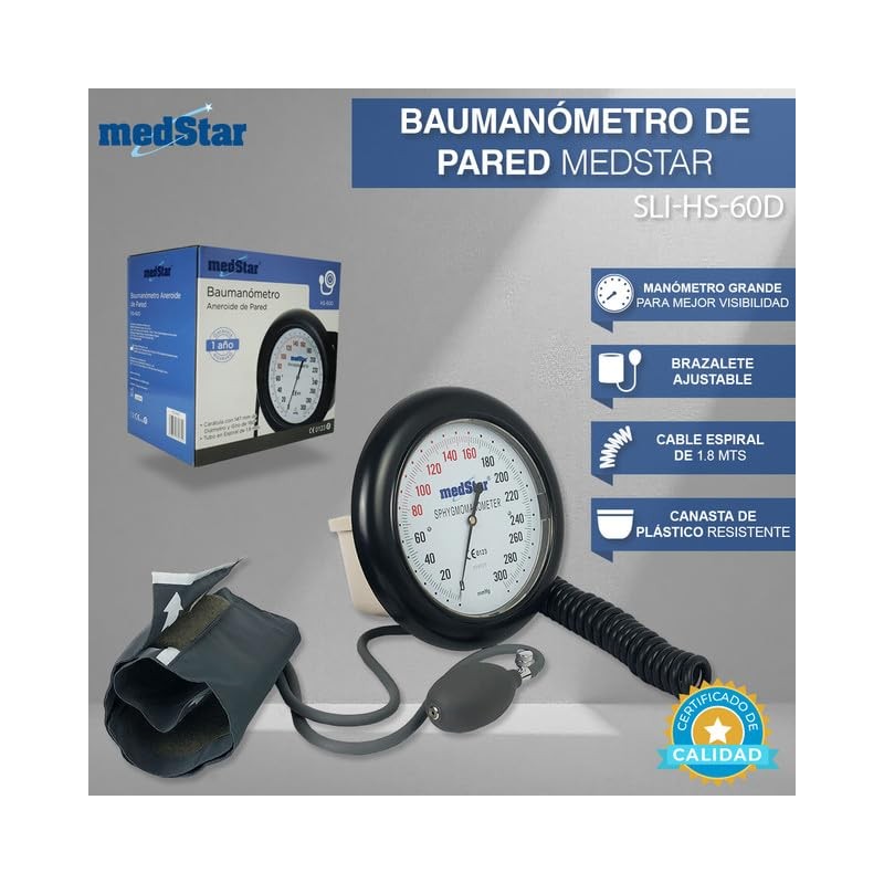 MEDSTAR | Baumanómetro Aneroide de Pared para Adulto