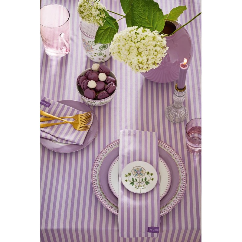 Pip Studio Lily&Lotus Stripes Napkins Purple 40 x 40 cm