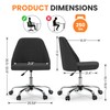 Simple Deluxe Armless Office Desk Chair, Modern Cute Swivel Vanity