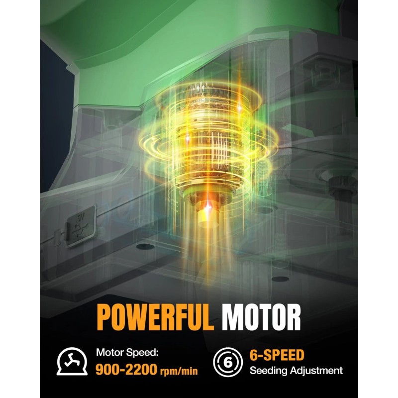 WORKPROX Battery Powered Fertilizer Spreader, 7.2V Seed Spreader for Salt