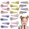 LAJUP Children's Multicoloured Hair Clips Girls Glitter, Pack of 20