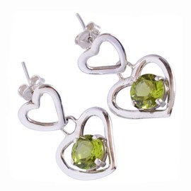 925 Silver Multi Stone Earrings - Colourful Natural Gemstones - Elegant Handmade Jewellery, Sterling Silver, Peridot