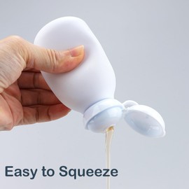 Wowang Travel Squeeze Bottle with Flip Cap 2 Pack 3.4 oz/100ml Shampoo and Conditioner Bottles Travel Bottles for Toiletries Empty Plastic Travel Accessories Toiletry Cosmetic Containers(Blue)