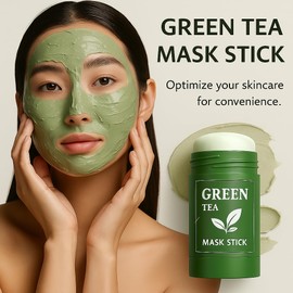 Green Tea Mask Stick – Deep Cleansing Clay Face Stick for Pores and Blackheads, Green Tea Facial Mask for Oily or Acne-Prone Skin, Natural Detox and Pore Minimizer for Men and Women