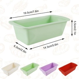OXRXRO 4 Stück Silikon Backform, Antihaftende Kastenform kuchen Silikon für Kuchen und Brote, mit 3 Stück Silikon Spatel Set, Kastenform Kuchen für Backofen und Luftfritteuse(19,5x9,5x5,5cm)