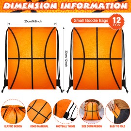 Poen 48 Pcs Basketball Party Favors Basketball Themed Supplies Include 12 Drawstring Backpack 12 Mini Basketball 12 Keychain 12 Basketball Wax Thread Braided Bracelet Inspirational Team Gift