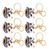 6pcs Lion Dance Keychains Cute Funny Exquisite Metal Rhinestone Chinese