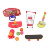 4pcs Bird Training Toys Interactive Fun Basketball Skateboard Trolley Parrot