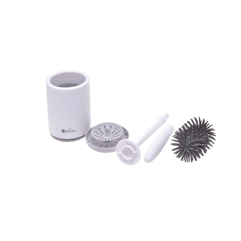 Vinsani Toilet Brush with Handle & Holder Set - Non-Slip
