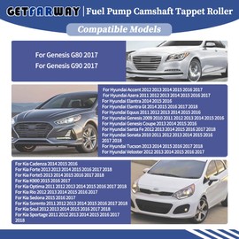 Getfarway Fuel Pump Camshaft Tappet Roller Fit for Genesis G80/G90 2017;for Hyundai 2009-2018;for Kia 2011-2018 Replace# 353252G700, 35325-2G700 Universal Tappet Follower