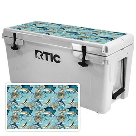 MightySkins (Cooler Not Included) Skin Compatible with RTIC 65 Cooler Lid (2017 Model) - Island Fish | Protective, Durable, and Unique Vinyl Decal wrap Cover | Easy to Apply | Made in The USA