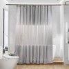 NTBAY EVA Semi-Transparent Clear Shower Curtain with Gray and White