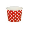 16 oz Yogurt Paper Cups- 1000 Count (Polka Dot- Red)